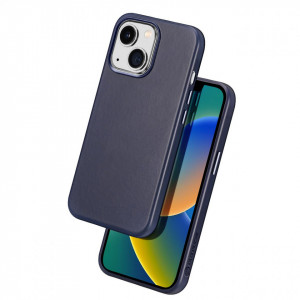 Гръб от естествена кожа DUX DUCIS Naples MagSafe - iPhone 14 син - Img 2