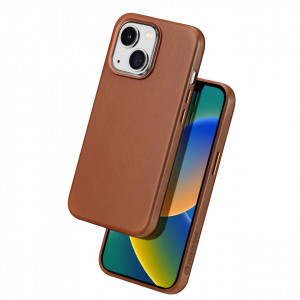 Гръб от естествена кожа DUX DUCIS Naples MagSafe - iPhone 14 Plus кафяв - Img 2