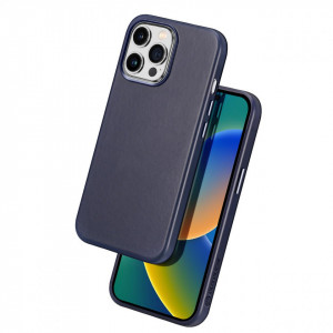 Гръб от естествена кожа DUX DUCIS Naples MagSafe - iPhone 14 Pro син - Img 2