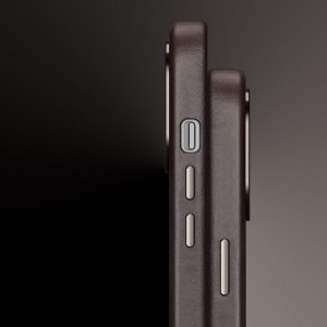 Гръб от естествена кожа DUX DUCIS Naples MagSafe - iPhone 14 Pro Max тъмнокафяв - Img 9
