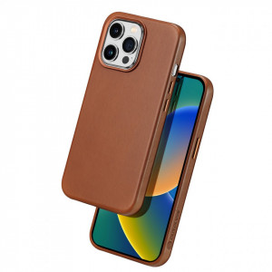 Гръб от естествена кожа DUX DUCIS Naples MagSafe - iPhone 14 Pro Max кафяв - Img 2