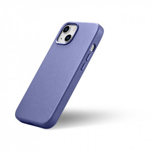 Гръб от естествена кожа iCARER Leather MagSafe - iPhone 14 светлолилав - Img 8