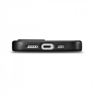 Гръб от естествена кожа iCARER Leather MagSafe - iPhone 14 черен - Img 4