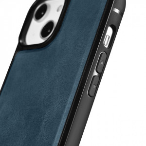 Гръб от естествена кожа iCARER Leather Oil Wax MagSafe - iPhone 14 Pro син - Img 2