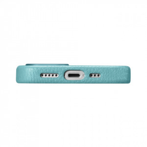 Гръб от естествена кожа iCARER Litchi Premium MagSafe - iPhone 14 Plus зелен - Img 5