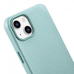 Гръб от естествена кожа iCARER Litchi Premium MagSafe - iPhone 14 Plus зелен - Img 14