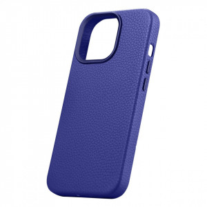 Гръб от естествена кожа iCARER Litchi Premium MagSafe - iPhone 14 Pro тъмносин - Img 8