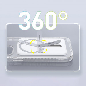 Гръб със стойка BASEUS Magnetic - iPhone 13 прозрачен - Img 16