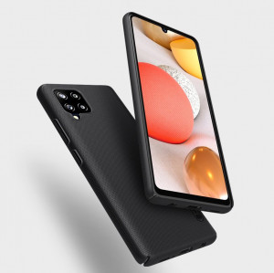 Гръб със стойка NILLKIN Super Frosted Shield - Samsung Galaxy A42 5G черен - Img 7