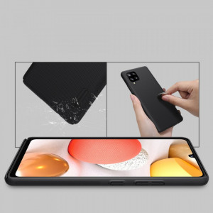 Гръб със стойка NILLKIN Super Frosted Shield - Samsung Galaxy A42 5G черен - Img 9
