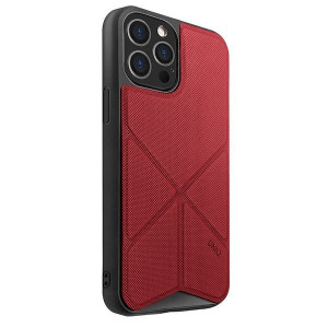 Гръб със стойка UNIQ Transforma - iPhone 12 / 12 Pro червен - Img 2