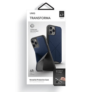 Гръб със стойка UNIQ Transforma - iPhone 12 Pro Max син - Img 7
