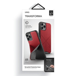 Гръб със стойка UNIQ Transforma - iPhone 12 Pro Max червен - Img 7