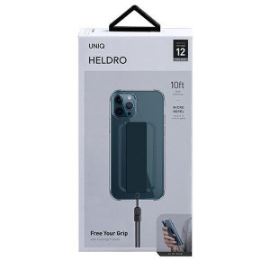 Гръб с лентов държач и каишка UNIQ Heldro с антимикробно покритие - iPhone 12 Pro Max прозрачен - Img 6