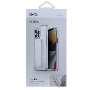 Гръб с лентов държач и каишка UNIQ Heldro с антимикробно покритие - iPhone 13 Pro Max прозрачен - Img 7