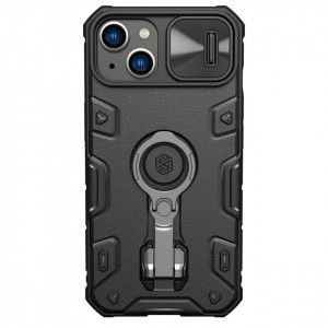 Гръб с подвижно покритие за камерата и ринг държач NILLKIN CamShield Armor Pro MagSafe - iPhone 14 Plus черен - Img 1