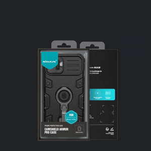 Гръб с подвижно покритие за камерата и ринг държач NILLKIN CamShield Armor Pro MagSafe - iPhone 14 Plus син - Img 5
