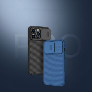Гръб с подвижно покритие за камерата NILLKIN CamShield Pro - iPhone 14 Pro Max син - Img 7