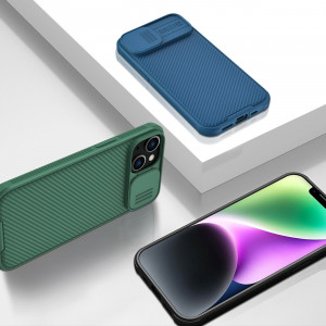 Гръб с подвижно покритие за камерата NILLKIN CamShield Pro - iPhone 14 Plus тъмнозелен - Img 14