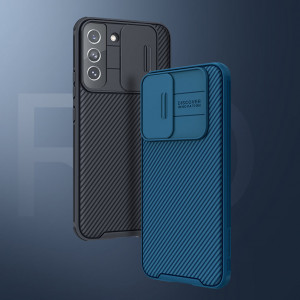 Гръб с подвижно покритие за камерата NILLKIN CamShield Pro - Samsung Galaxy S22+ син - Img 7