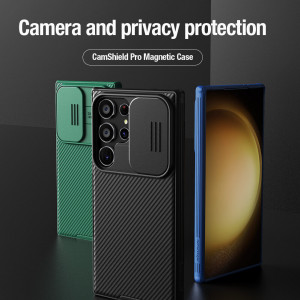 Гръб с подвижно покритие за камерата NILLKIN CamShield Pro - Samsung Galaxy S24 Ultra син - Img 7