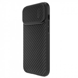 Гръб с подвижно покритие за камерата NILLKIN Synthetic Fiber S - iPhone 14 Pro черен - Img 3