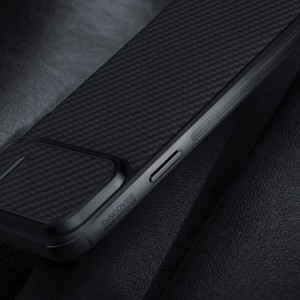 Гръб с подвижно покритие за камерата NILLKIN Synthetic Fiber S - iPhone 14 черен - Img 16
