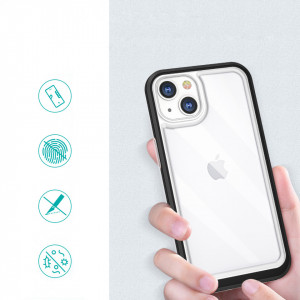 Гръб Clear 3в1 с гел рамка - iPhone 13 mini черен - Img 2