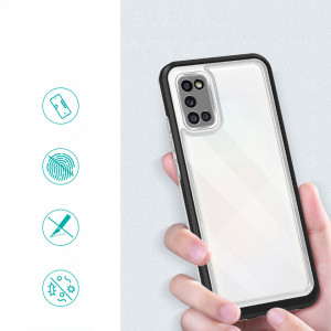 Гръб Clear 3в1 с гел рамка - Samsung Galaxy A03s черен - Img 2