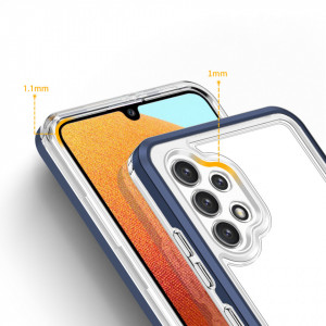 Гръб Clear 3в1 с гел рамка - Samsung Galaxy A72 син - Img 4