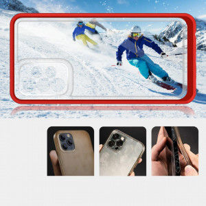 Гръб Clear 3в1 с гел рамка - Samsung Galaxy A73 5G червен - Img 3