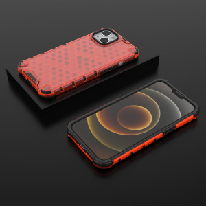 Гръб Honeycomb Armor със силиконов бъмпер - iPhone 13 червен - Img 13