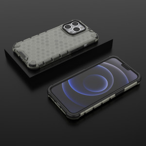 Гръб Honeycomb Armor със силиконов бъмпер - iPhone 13 Pro черен - Img 13