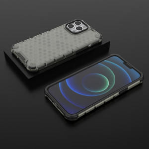 Гръб Honeycomb Armor със силиконов бъмпер - iPhone 13 Pro Max черен - Img 13