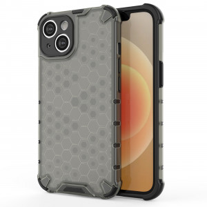 Гръб Honeycomb Armor със силиконов бъмпер - iPhone 14 черен - Img 1