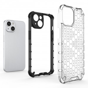 Гръб Honeycomb Armor със силиконов бъмпер - iPhone 14 черен - Img 3