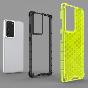 Гръб Honeycomb Armor със силиконов бъмпер - Samsung Galaxy S22 Ultra прозрачен - Img 5
