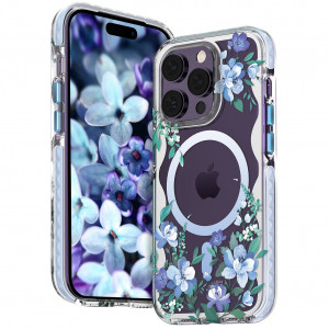 Гръб KINGXBAR Flora MagSafe - iPhone 14 Plus орхидея - Img 2