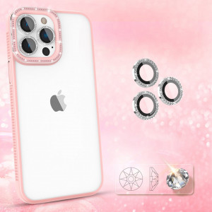 Гръб KINGXBAR Sparkle - iPhone 13 Pro розов - Img 3