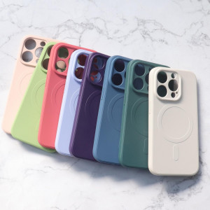 Гръб Silicone MagSafe - iPhone 14 Plus бежов - Img 4
