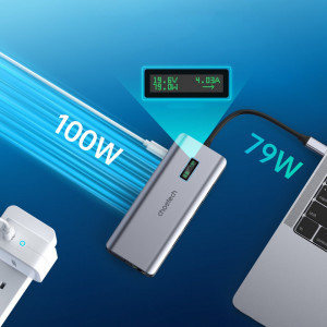 Докинг станция с дисплей CHOETECH 12в1 USB Type C към USB Type C / USB Type A / HDMI / VGA / мини жак 3.5mm / четец за SD и Micro SD карти (HUB-M26) сива - Img 5