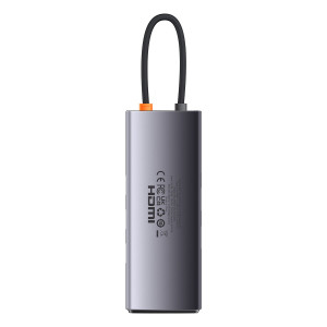 Докинг станция BASEUS StarJoy 6в1 USB Type C към 3x USB Type A / HDMI / RJ45 / USB Type C Power Delivery сива - Img 7