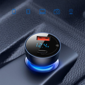 Зарядно за кола BASEUS 65W USB Type A / USB Type C QC PPS с LED дисплей черно - Img 13