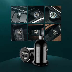 Зарядно за кола BASEUS Grain Pro 4.8A 2x USB Type A (CCALLP-02) бяло - Img 15