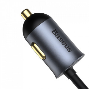 Зарядно за кола BASEUS Share Together 120W USB Type A с удължител за задната седалка 2x USB Type A / USB Type C PD QC (CCBT-B0G) сиво - Img 7