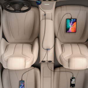 Зарядно за кола BASEUS Share Together 120W USB Type C с удължител за задната седалка 2x USB Type A / USB Type C PPS PD QC (CCBT-A0G) сиво - Img 10