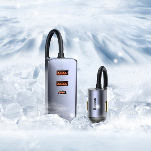 Зарядно за кола BASEUS Share Together 120W USB Type C с удължител за задната седалка 2x USB Type A / USB Type C PPS PD QC (CCBT-A0G) сиво - Img 14