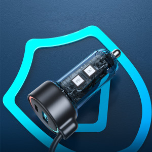 Зарядно за кола JOYROOM 3в1 55W USB Type A / USB Type C с кабел USB Type C 1.5m (JR-CL07) черно - Img 7