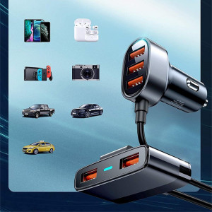 Зарядно за кола JOYROOM 6.2 A 3x USB Type A с удължител за задната седалка 2x USB Type A (JR-CL03) черно - Img 6