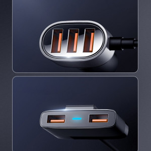 Зарядно за кола JOYROOM 6.2 A 3x USB Type A с удължител за задната седалка 2x USB Type A (JR-CL03) черно - Img 11